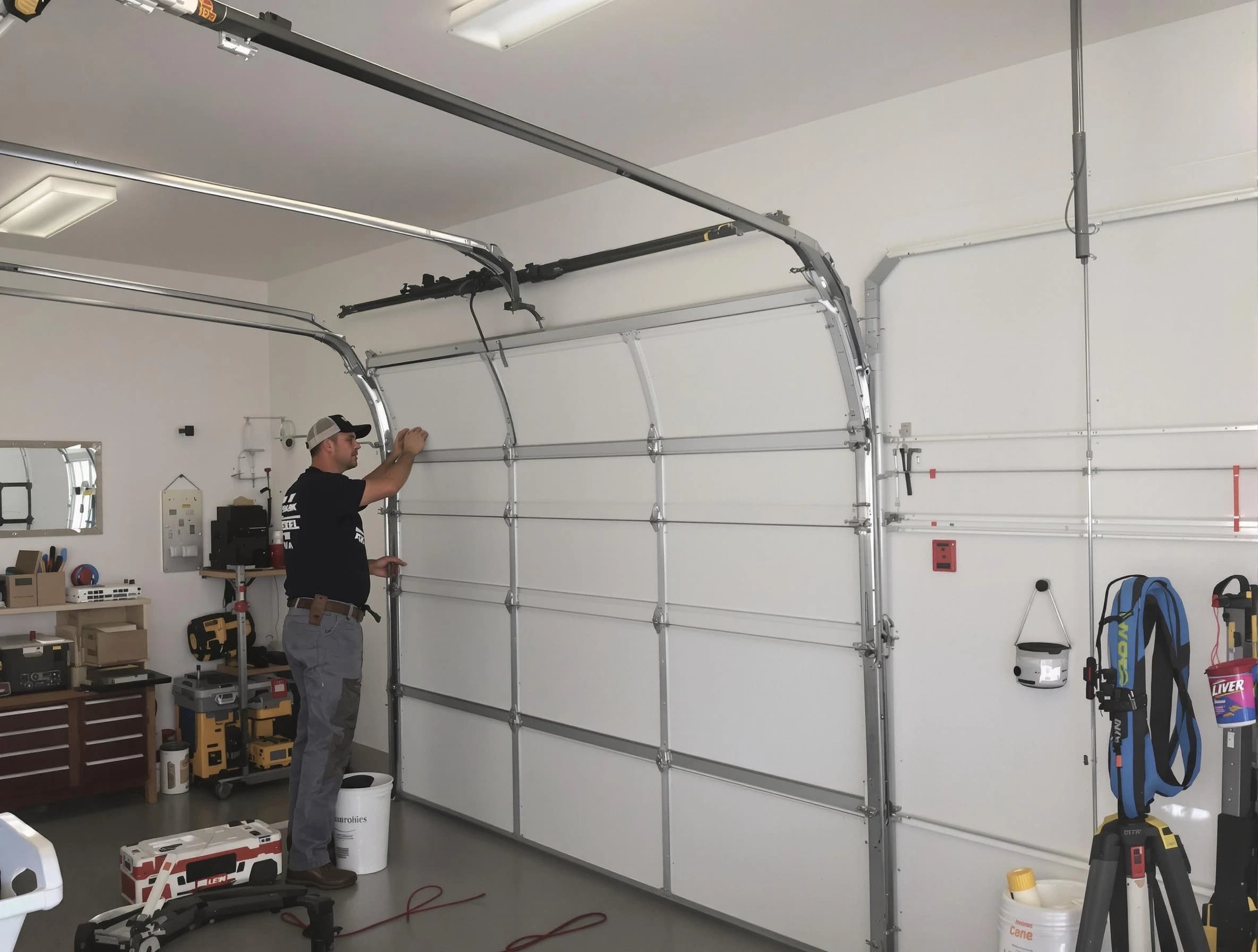 Northbrook Garage Door Repair team installing new garage door in Northbrook
