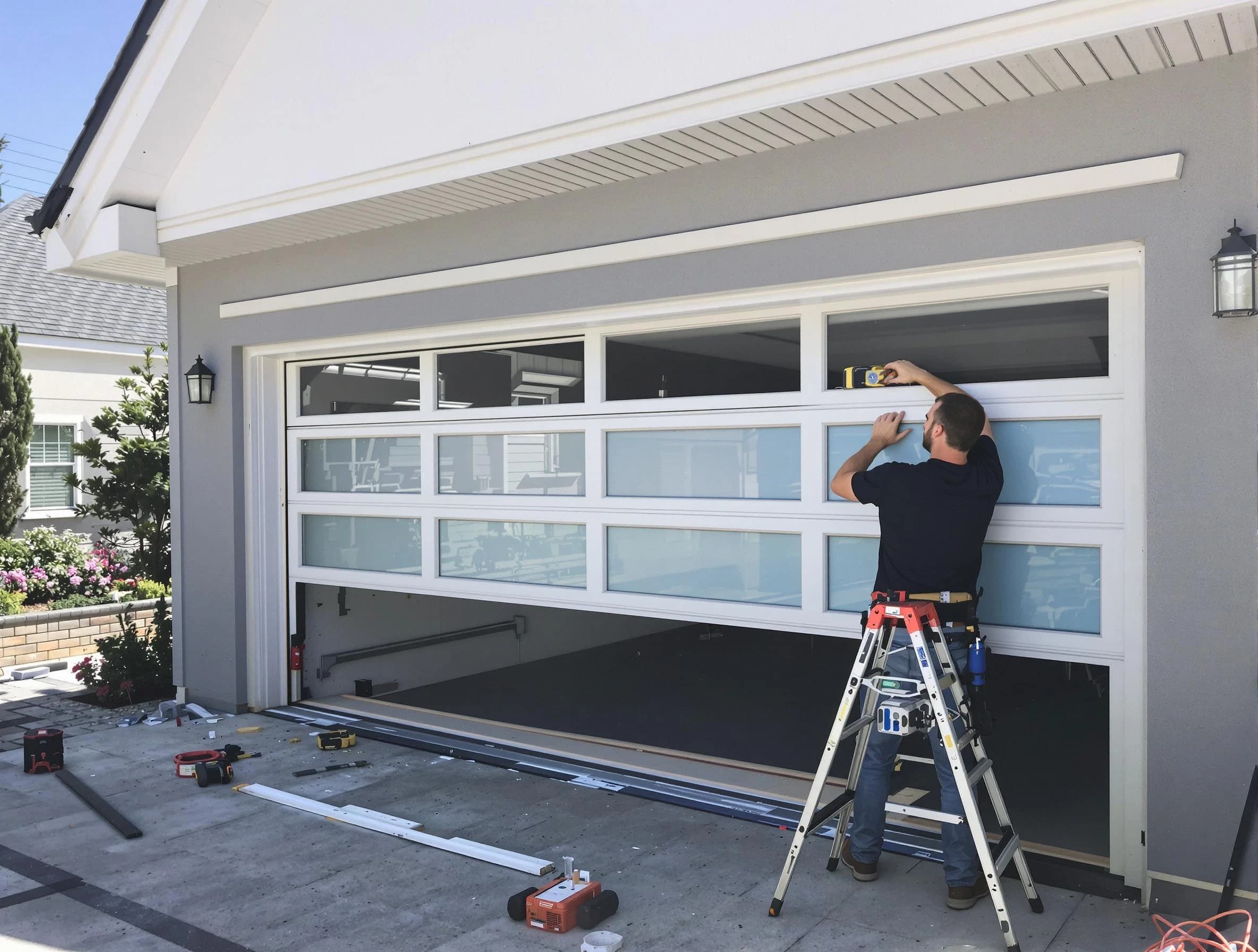 Northbrook Garage Door Repair team performing garage door replacement in Northbrook