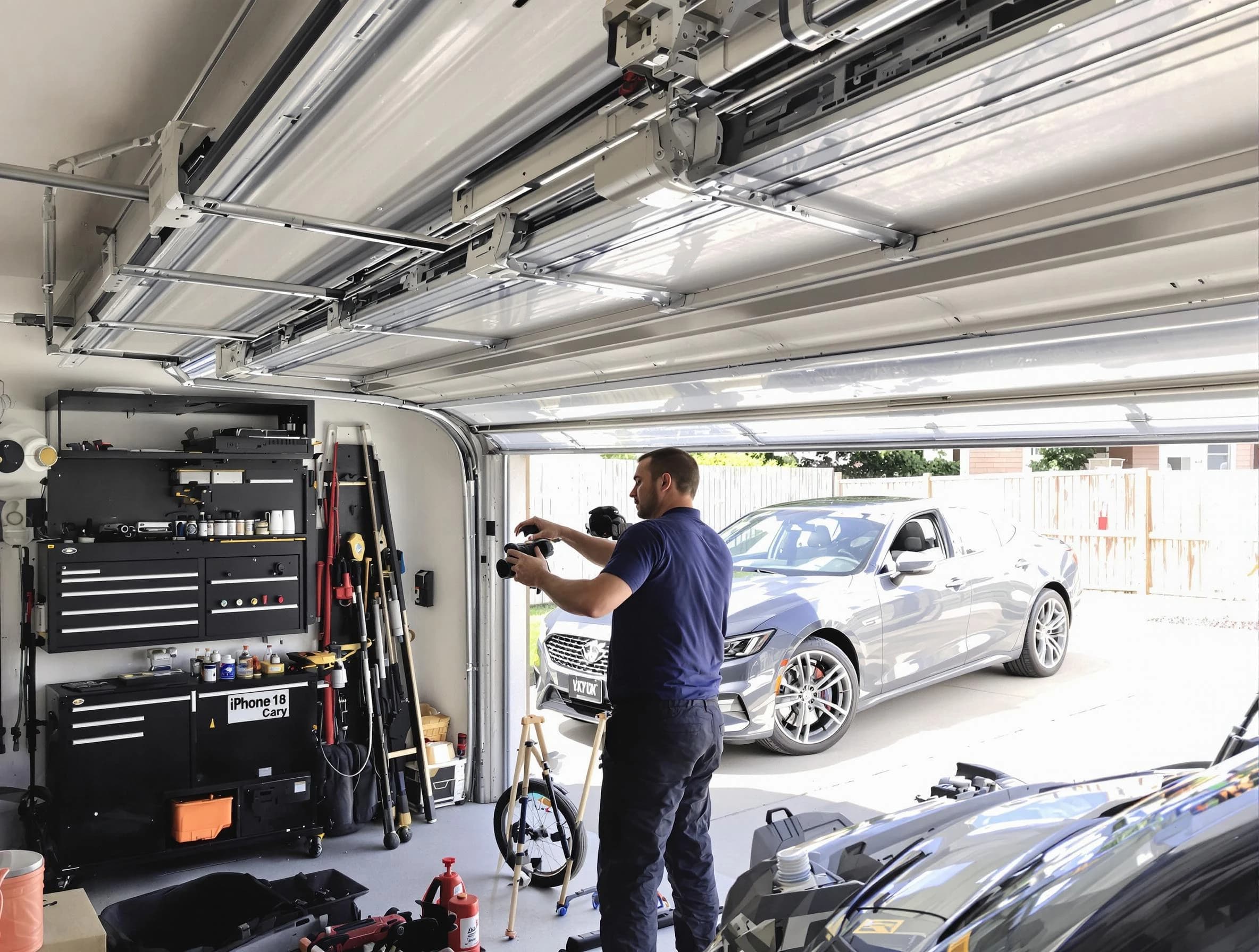 Northbrook Garage Door Repair technician fixing noisy garage door in Northbrook