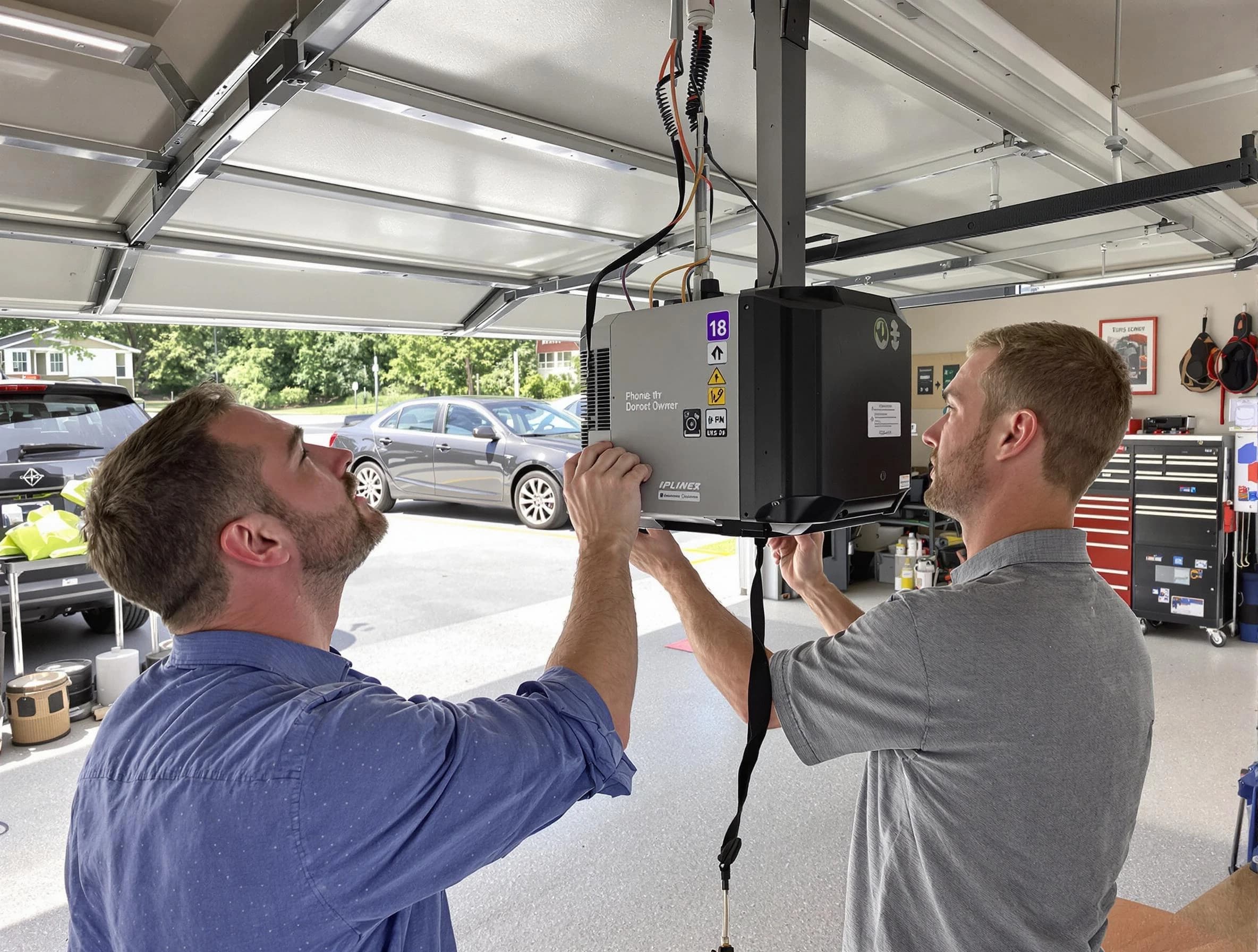 Northbrook Garage Door Repair technician installing garage door opener in Northbrook