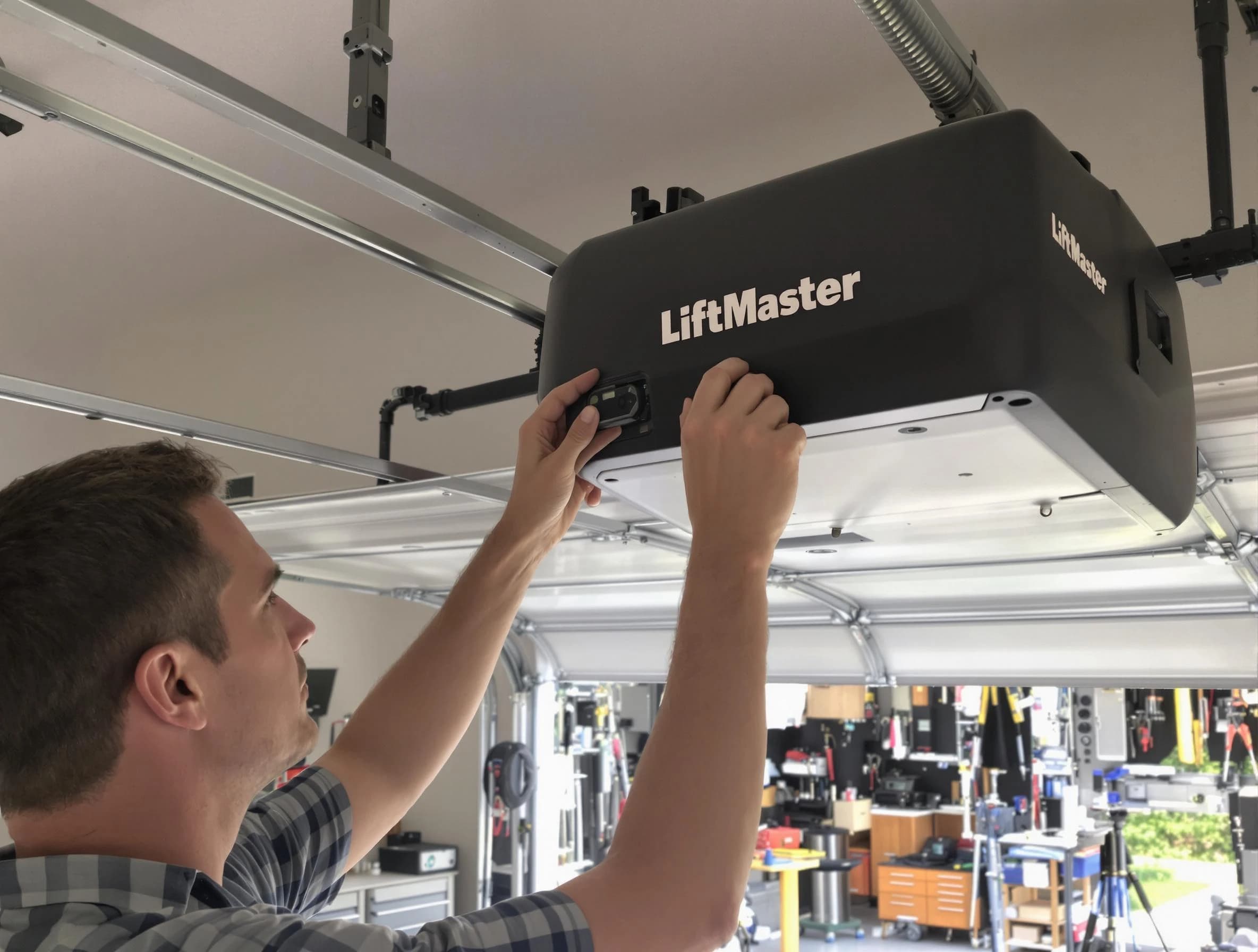 Northbrook Garage Door Repair technician repairing garage door opener in Northbrook