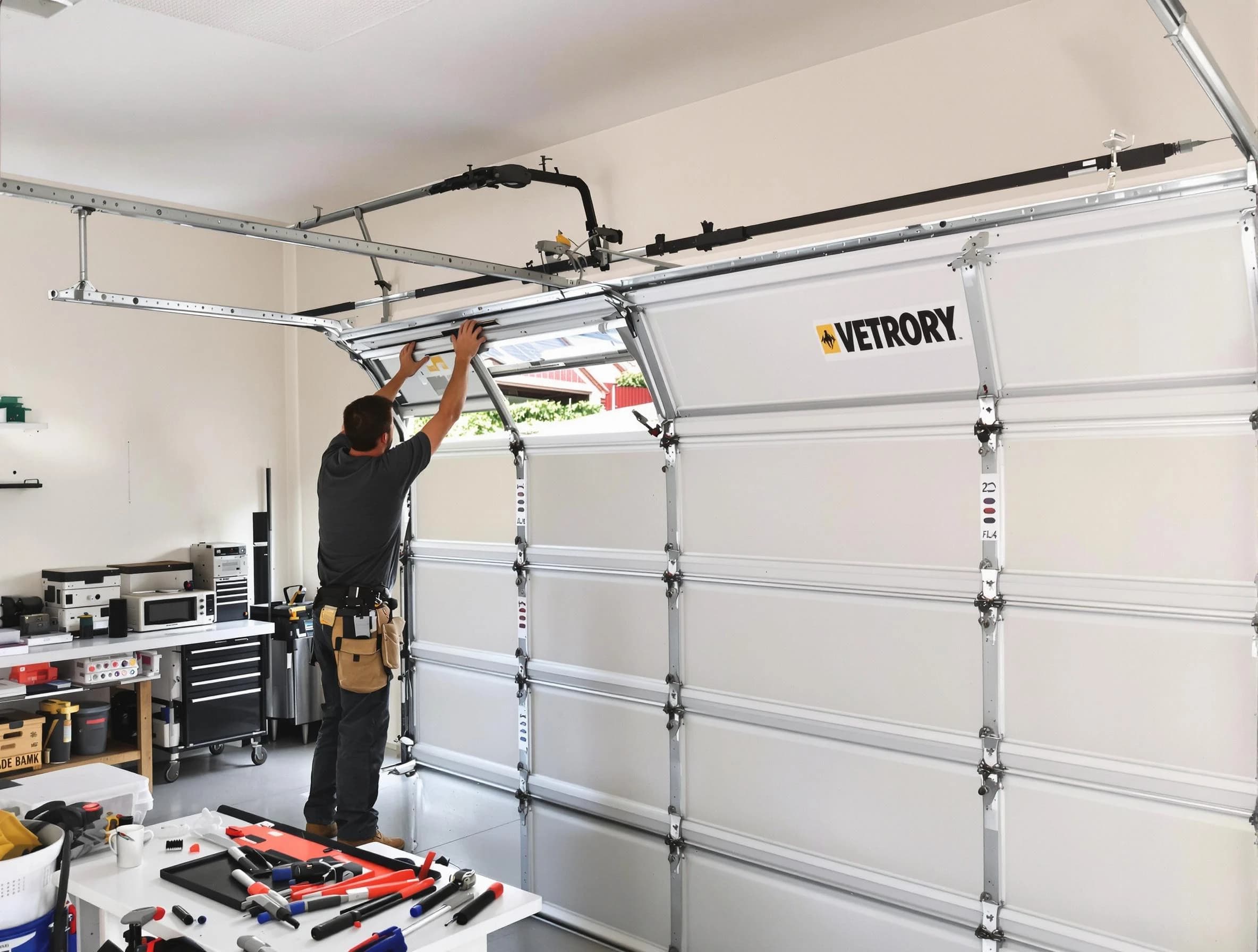 Northbrook Garage Door Repair technician performing section replacement in Northbrook
