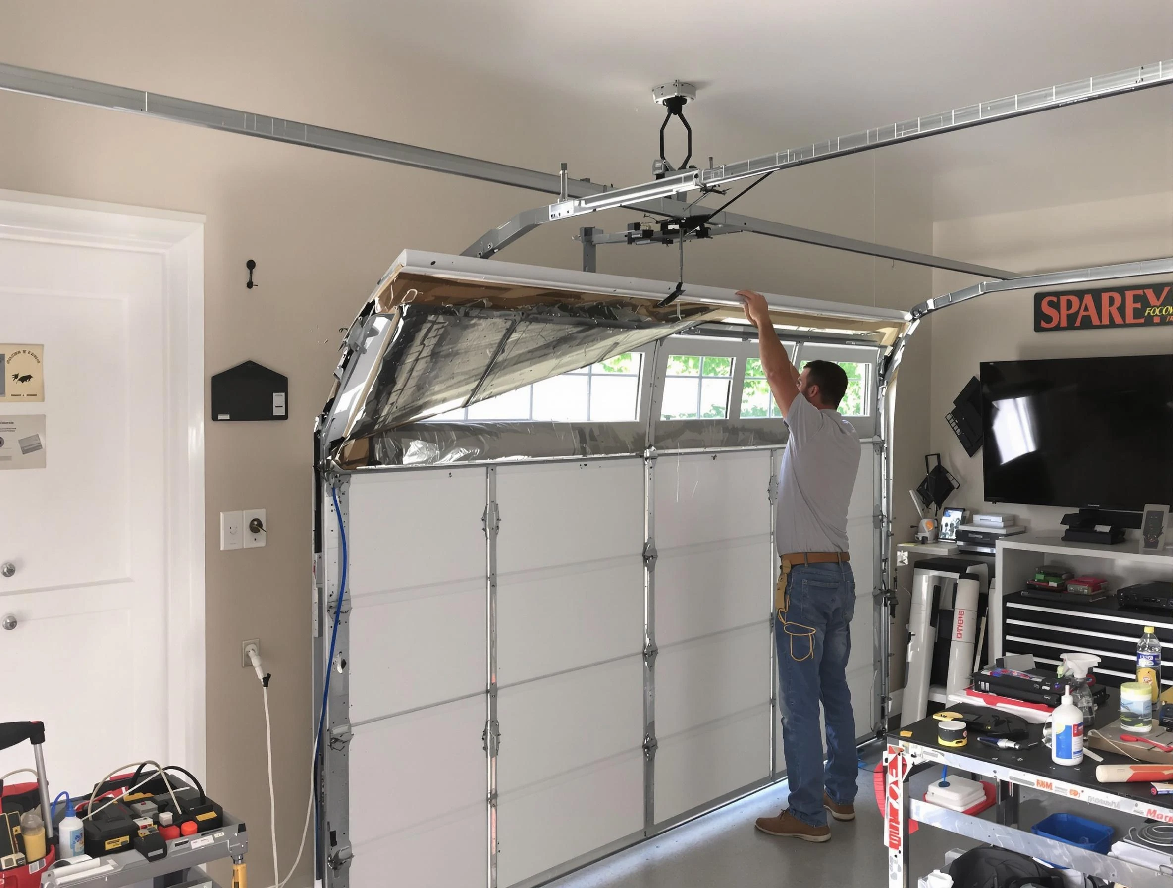 Garage door section replacement by Northbrook Garage Door Repair in Northbrook