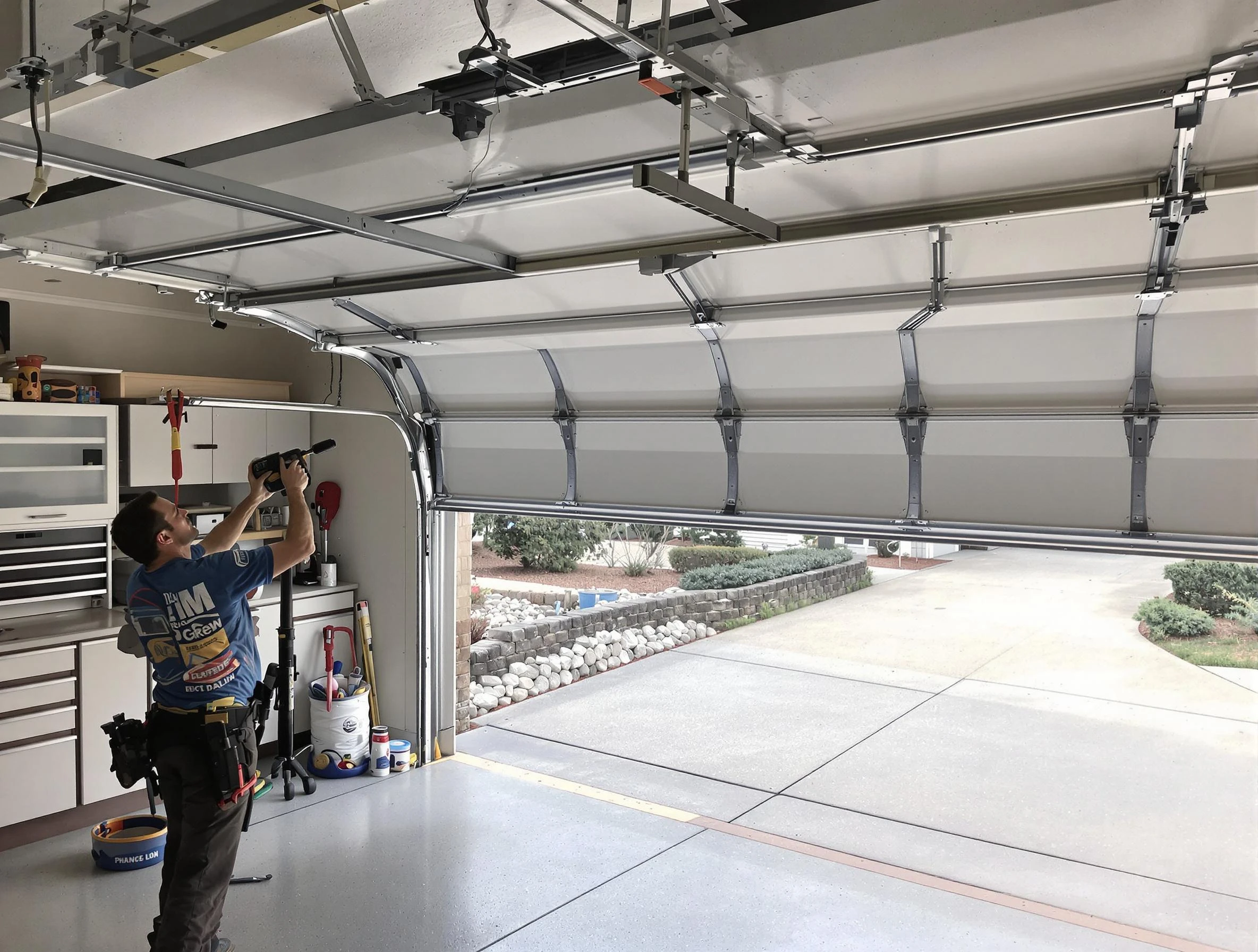 Garage door track repair service by Northbrook Garage Door Repair in Northbrook